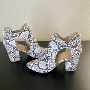 Black and white boots